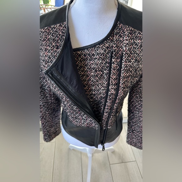 Rebecca Minkoff Jackets & Blazers - Rebecca Minkoff Ansel Mixed Media Leather Trim Moto Jacket Size 2